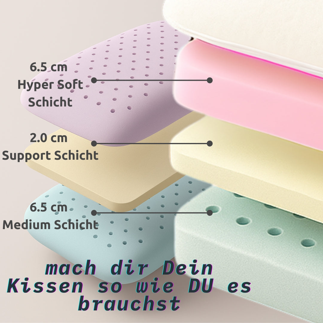 UNSER ALLROUNDER: hERZtal 3-Schicht-Kissen mit Sommer- und Winterseite