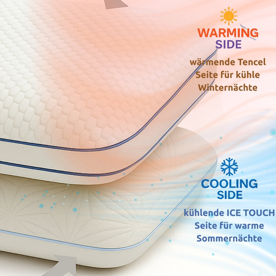 UNSER ALLROUNDER: hERZtal 3-Schicht-Kissen mit Sommer- und Winterseite