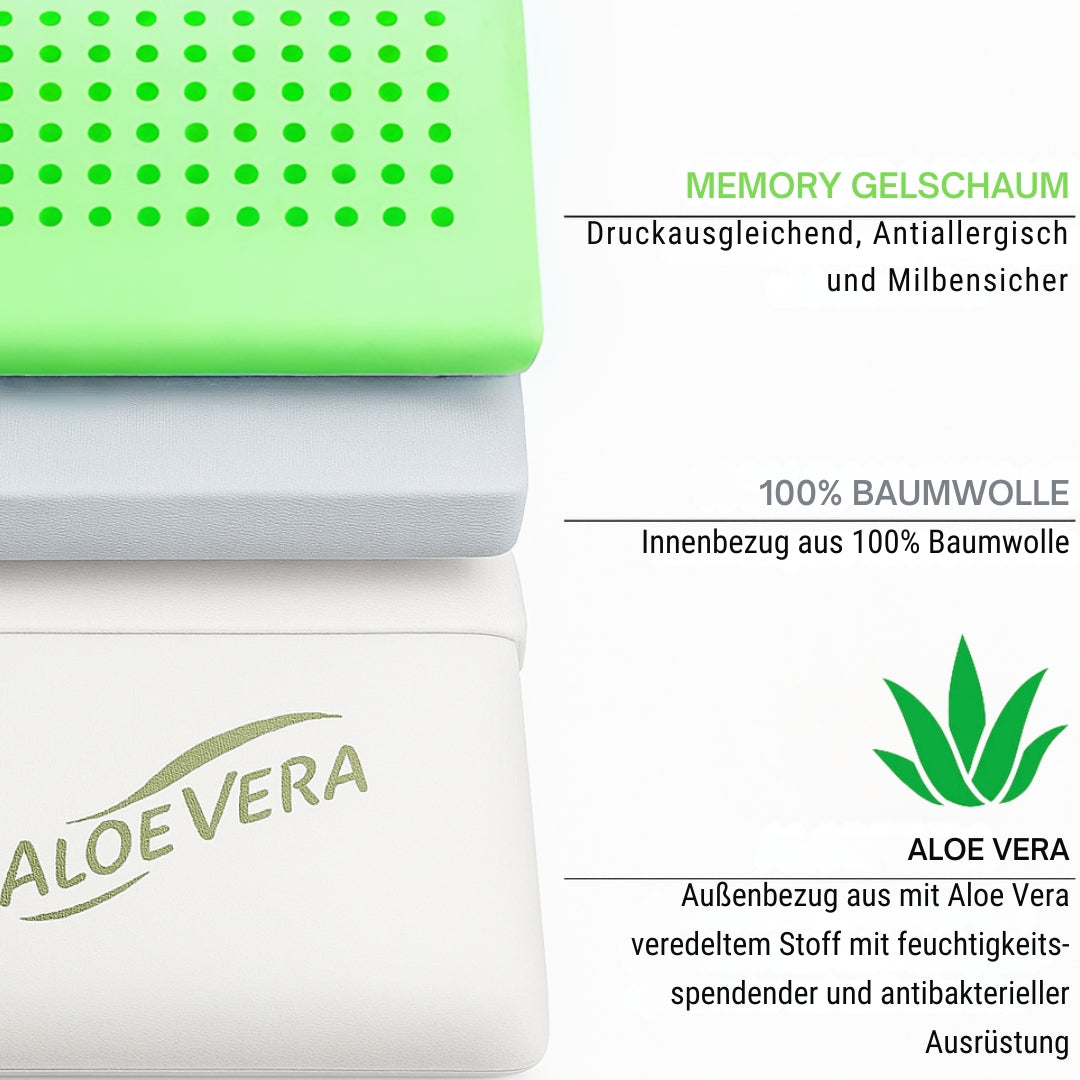 UNSER NATÜRLICHES: hERZtal Aloe Vera Memory-Schaum Kissen