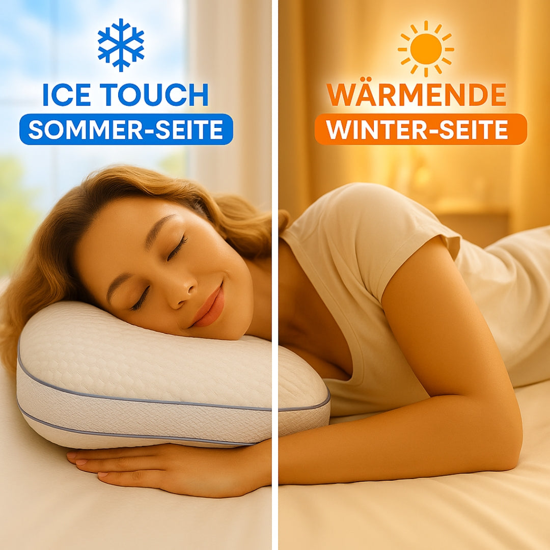 UNSER ALLROUNDER: hERZtal 3-Schicht-Kissen mit Sommer- und Winterseite
