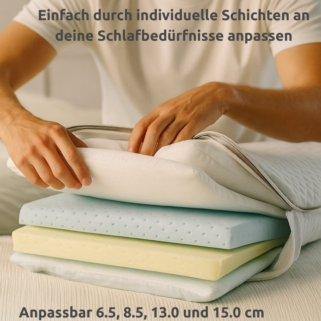 UNSER ALLROUNDER: hERZtal 3-Schicht-Kissen mit Sommer- und Winterseite