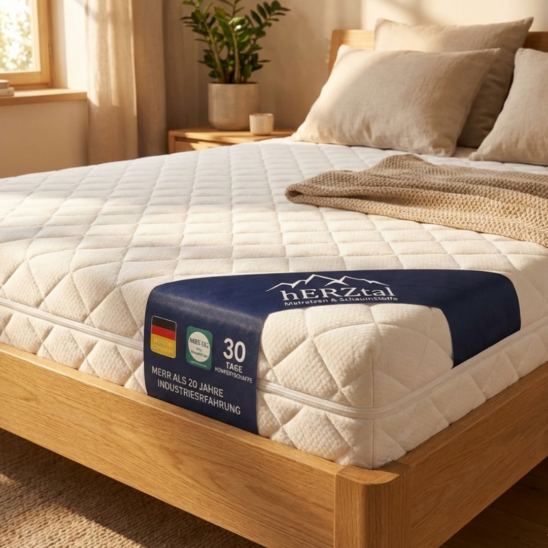 UNSER PUNKTGENAUER: hERZtal 7-Zonen Tonnentaschenfederkernmatratze | 21 cm Höhe, orthopädisch, Made in Germany & OEKO-TEX®