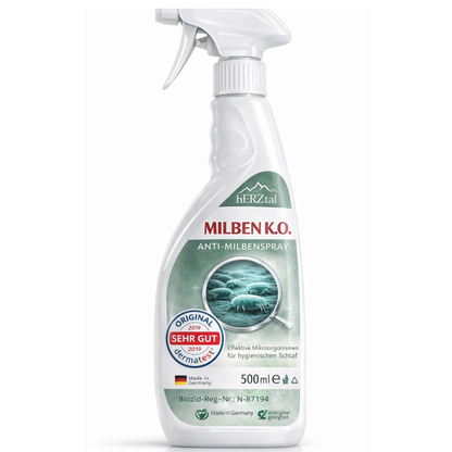 Unser Gründlicher – 500ml Bio Anti-Milbenspray | Tiefenreinigung durch Mikroorganismen | Dermatest SEHR GUT | Für Matratzen & Allergiker