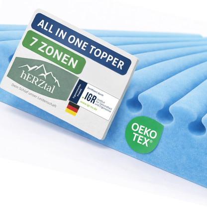 Unser All In One Topper: hERZtal All In One 7 Zonen Gelschaum Topper