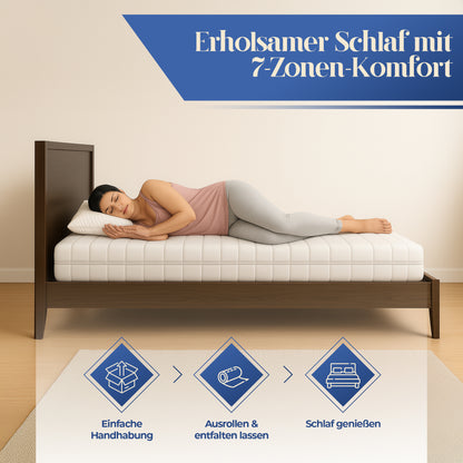 UNSER EINSTEIGER: hERZtal Sleepmaster 18 Kaltschaummatratze | 7-Zonen, 18 cm Höhe, 3 Härtegrade (H1-H3), atmungsaktiv & OEKO-TEX® zertifiziert