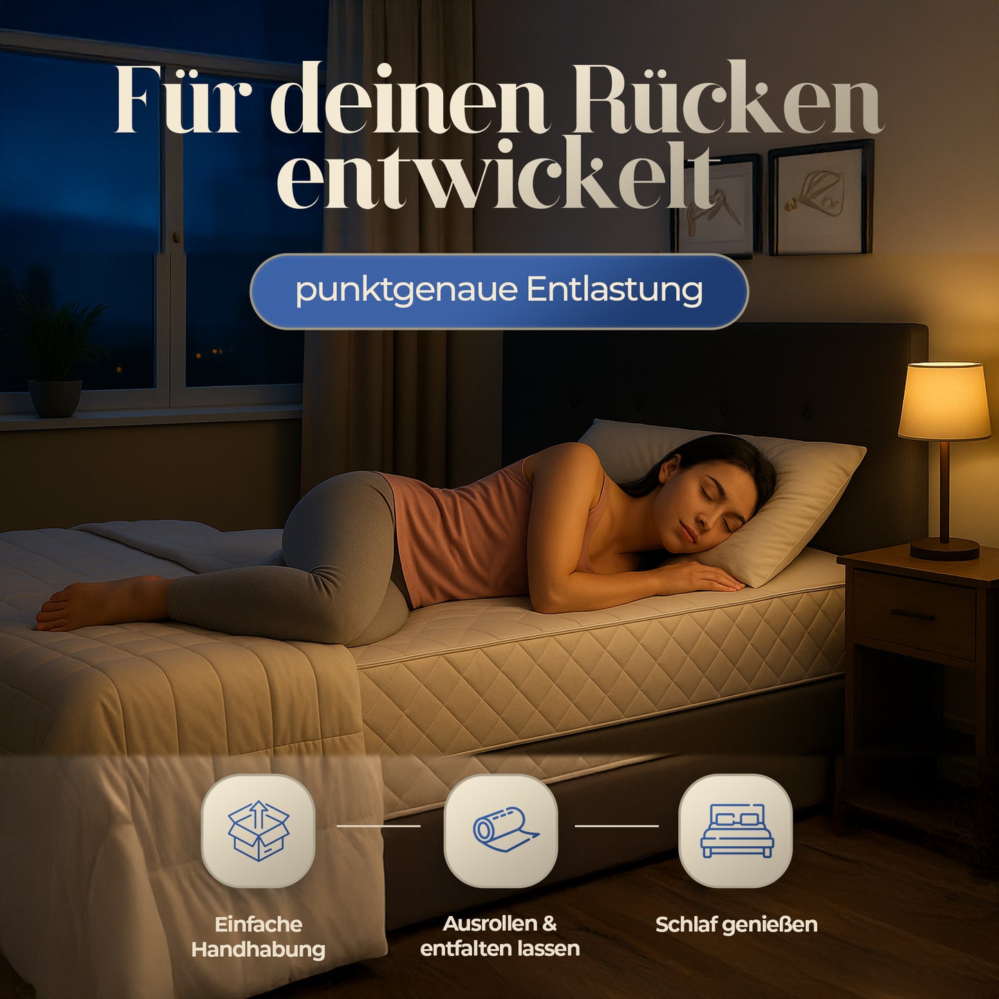 UNSERE KÖNIGLICHE: hERZtal RoyalNest Boxspringmatratze | 33 cm Höhe, Doppel-Taschenfederkern, 7-Zonen, atmungsaktiv & OEKO-TEX® zertifiziert