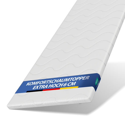 UNSER KOMFORTGEBER: hERZtal CloudTop Topper 6 cm | Komfortschaum, atmungsaktiv, OEKO-TEX® zertifiziert