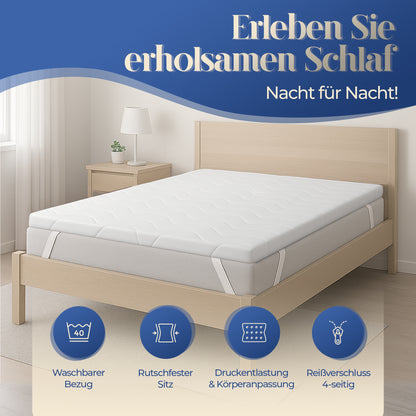 UNSER KOMFORTGEBER: hERZtal CloudTop Topper 6 cm | Komfortschaum, atmungsaktiv, OEKO-TEX® zertifiziert