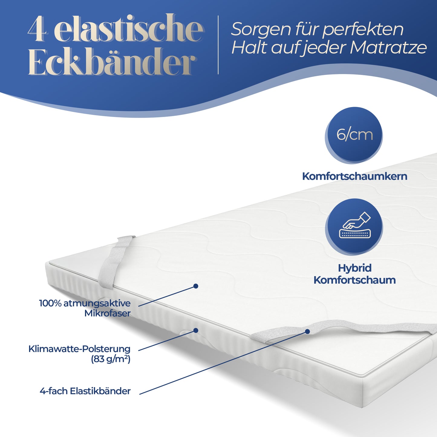UNSER KOMFORTGEBER: hERZtal CloudTop Topper 6 cm | Komfortschaum, atmungsaktiv, OEKO-TEX® zertifiziert