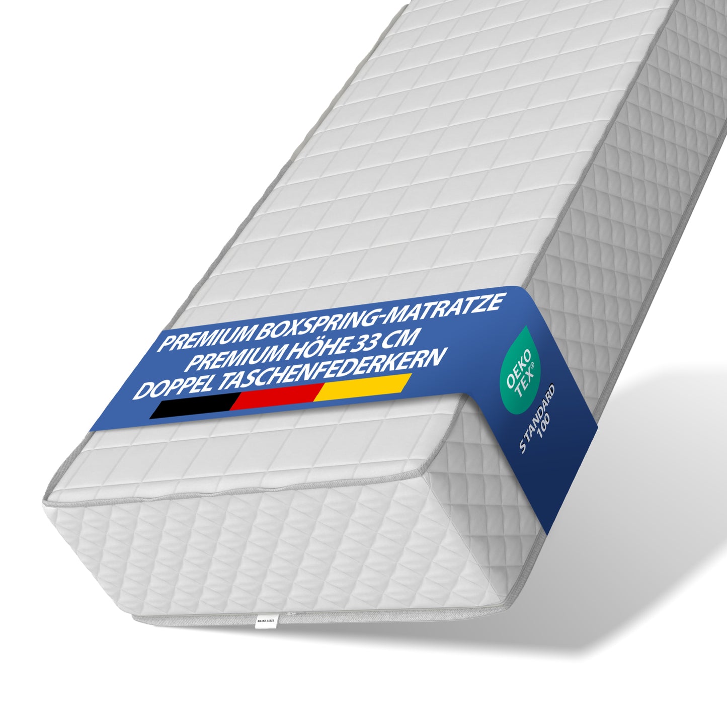 UNSERE KÖNIGLICHE: hERZtal RoyalNest Boxspringmatratze | 33 cm Höhe, Doppel-Taschenfederkern, 7-Zonen, atmungsaktiv & OEKO-TEX® zertifiziert