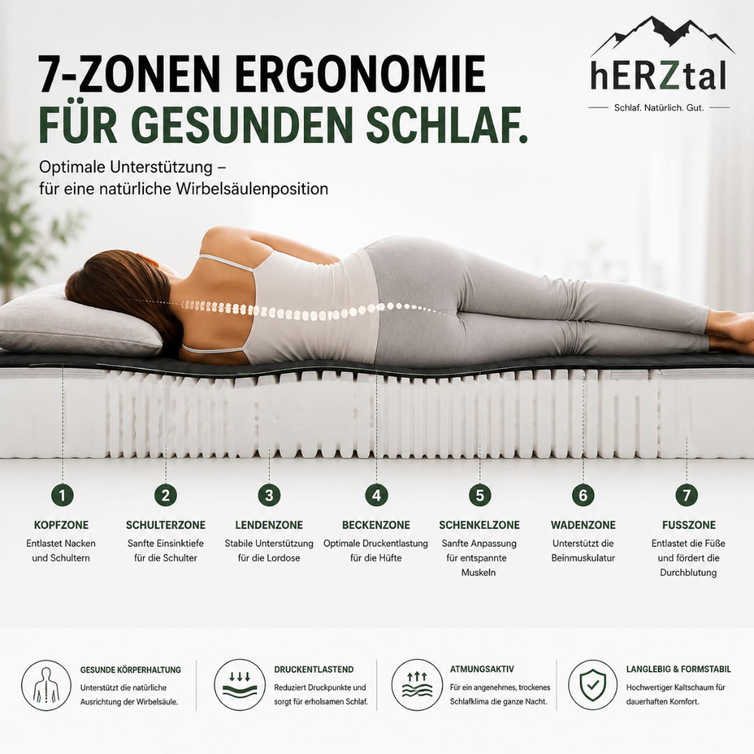 UNSER ALLROUNDER: hERZtal 7-Zonen Kaltschaummatratze 19 cm