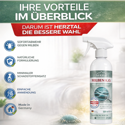 Unser Gründlicher – 500ml Bio Anti-Milbenspray | Tiefenreinigung durch Mikroorganismen | Dermatest SEHR GUT | Für Matratzen & Allergiker