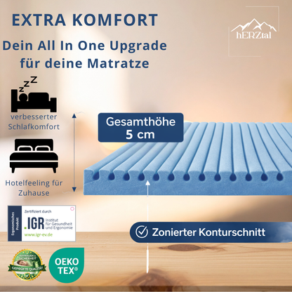 Unser All In One Topper: hERZtal All In One 7 Zonen Gelschaum Topper