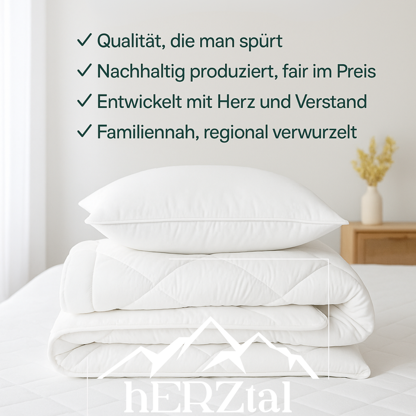 UNSER GANZJÄHRIGES: hERZtal Betten Set TecFill
