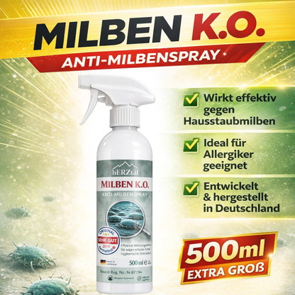 Unser Gründlicher – 500ml Bio Anti-Milbenspray | Tiefenreinigung durch Mikroorganismen | Dermatest SEHR GUT | Für Matratzen & Allergiker