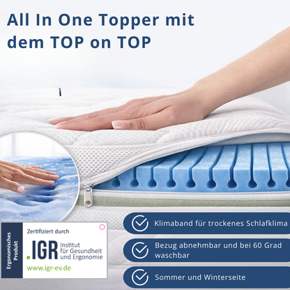Unser All In One Topper: hERZtal All In One 7 Zonen Gelschaum Topper