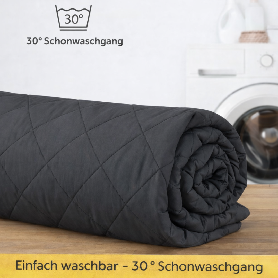 UNSERE GEBORGENE: hERZtal Premium Gewichtsdecke Duo-Komfort | Therapiedecke für besseren Schlaf, Stressabbau & Entspannung