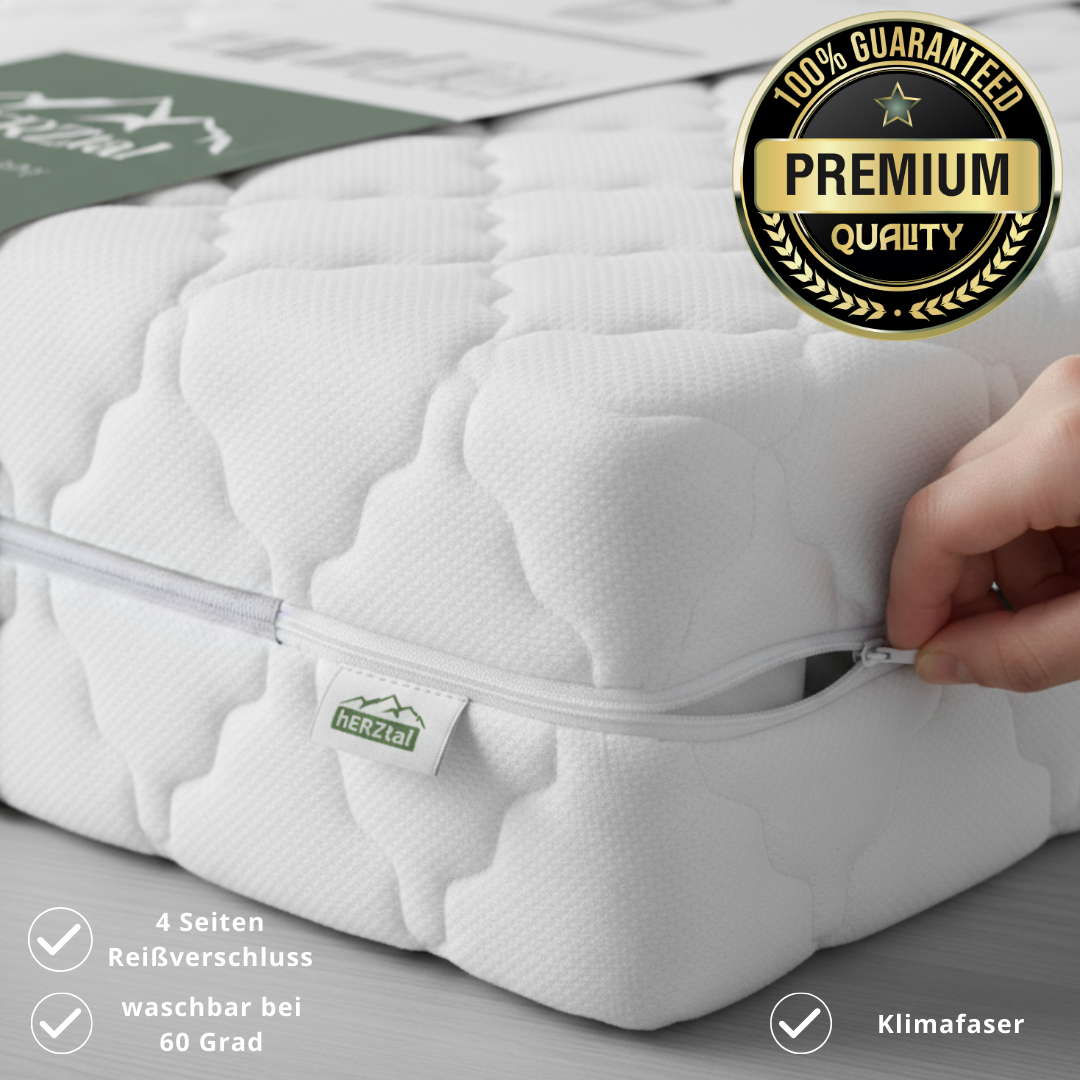 UNSER PUNKTGENAUER: hERZtal 7-Zonen Tonnentaschenfederkernmatratze | 21 cm Höhe, orthopädisch, Made in Germany & OEKO-TEX®
