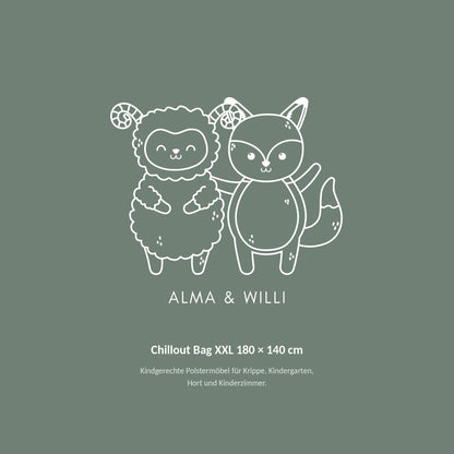 Alma & Willi Chillout Bag XXL 180 × 140 cm – Sitzsack mit Styroporfüllung – Alma & Willi