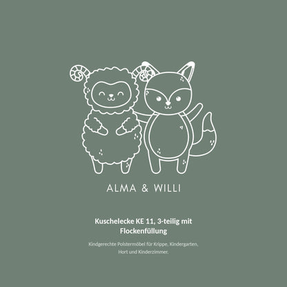 Alma & Willi Kuschelecke KE 11, 3-teilig mit Flockenfüllung – 160 × 160 cm – Alma & Willi