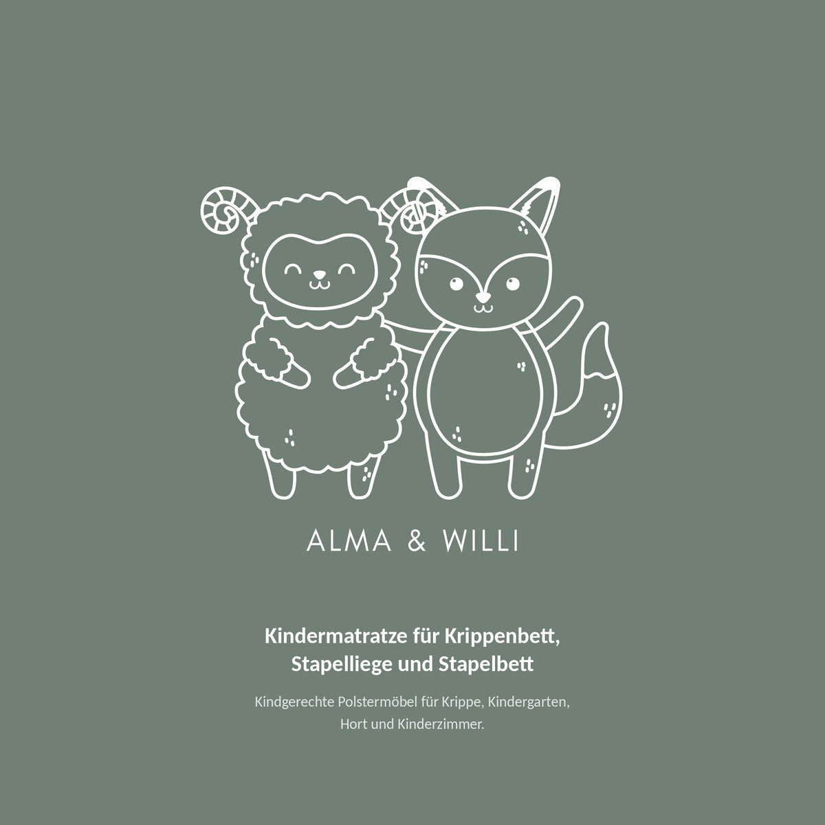 Alma & Willi Kindermatratze für Krippenbett, Stapelliege und Stapelbett – 8 cm – Alma & Willi