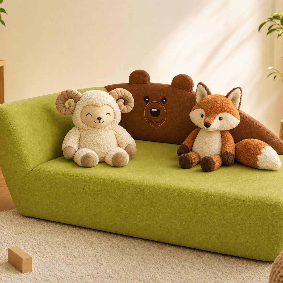 Kindersofa Bär mit den Alma & Willi Plüschfiguren