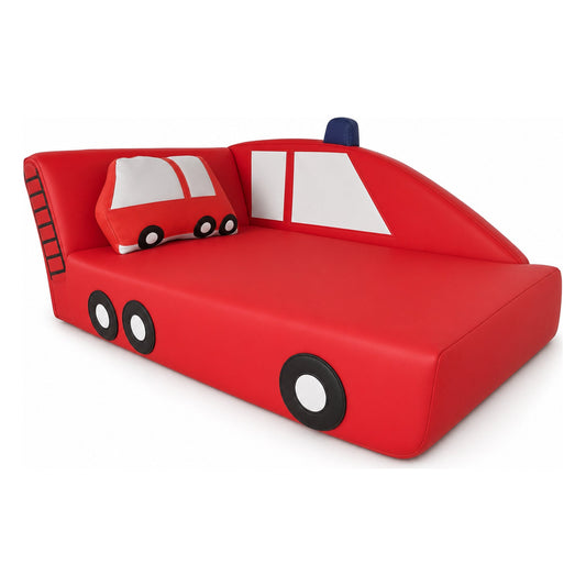 Alma & Willi Kindersofa Feuerwehr mit Kissen – Kita-Sofa