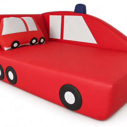 Kindersofa Feuerwehr – Feuerwehrauto-Motiv auf der Rückenlehne