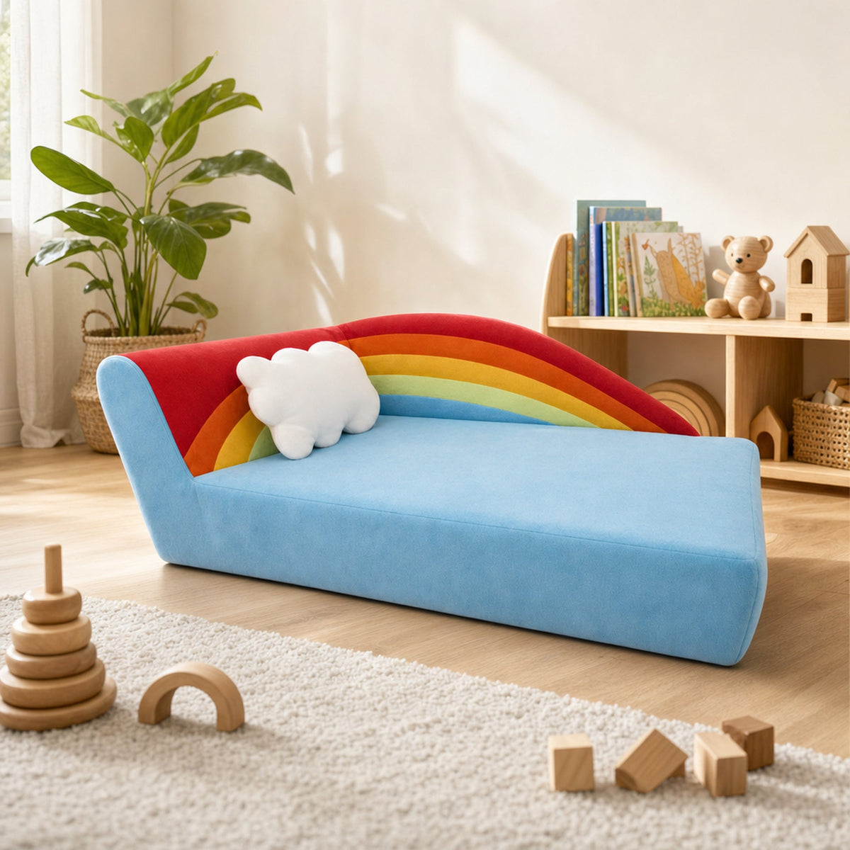 Kindersofa Regenbogen im Kinderzimmer