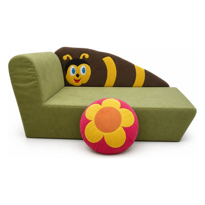 Alma & Willi Kindersofa Biene mit Kissen – Kita-Sofa