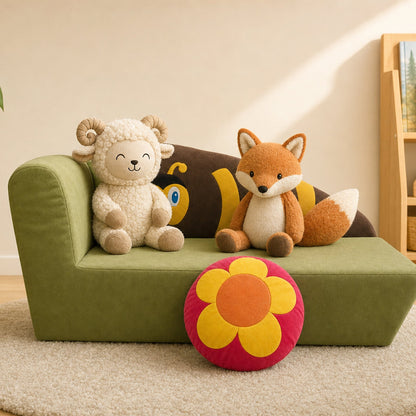 Kindersofa Biene mit den Alma & Willi Plüschfiguren