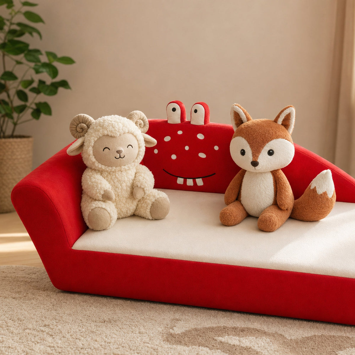 Kindersofa Krabbe mit den Alma & Willi Plüschfiguren