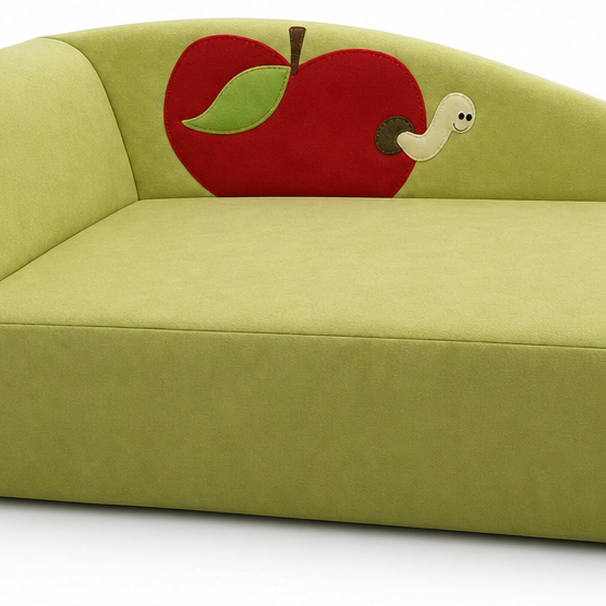 Kindersofa Apfel – Apfelmotiv auf der Rückenlehne