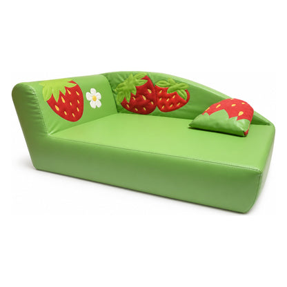 Alma & Willi Kindersofa Erdbeere mit Kissen – Kunstleder Meditap