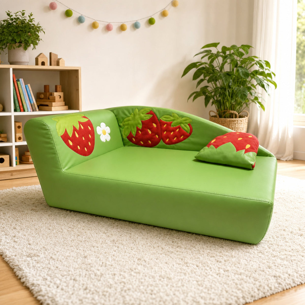 Kindersofa Erdbeere im Kinderzimmer