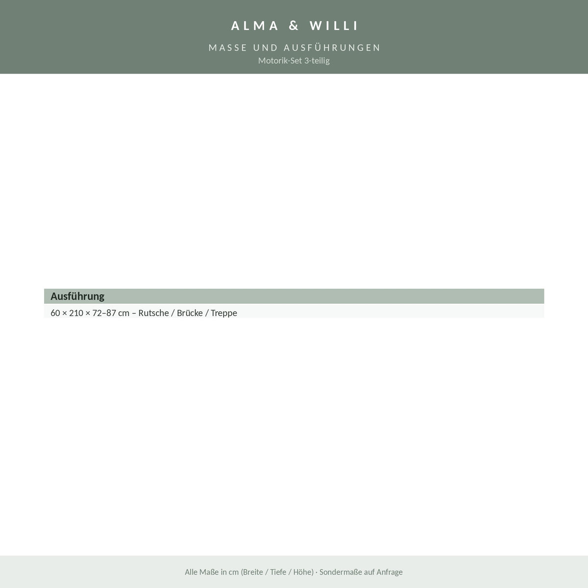 Alma & Willi Motorik-Set 3-teilig – Rutsche, Brücke und Treppe aus Schaumstoff – Maße und Ausführungen