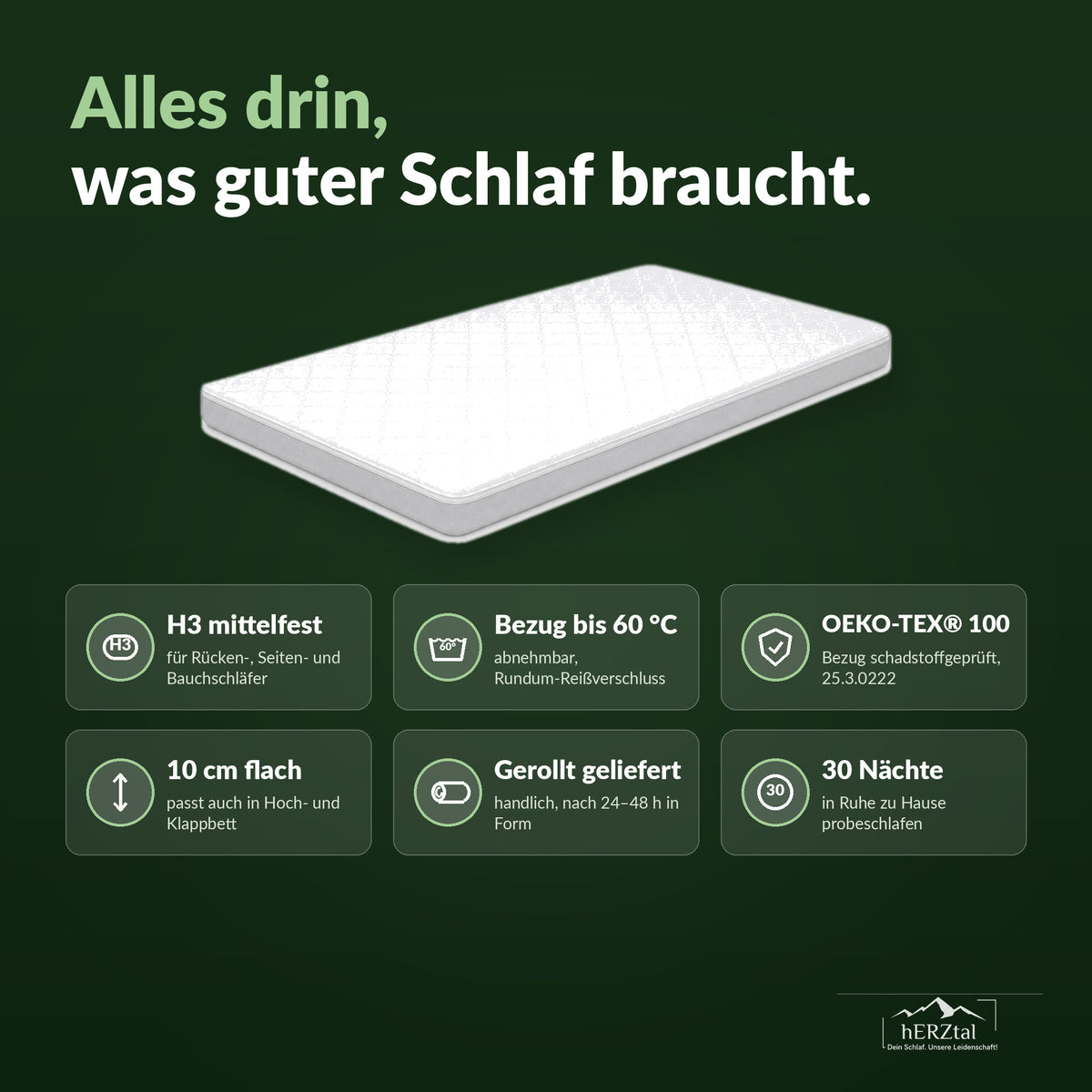 hERZtal Rebond 10 Rollmatratze – Vorteile auf einen Blick