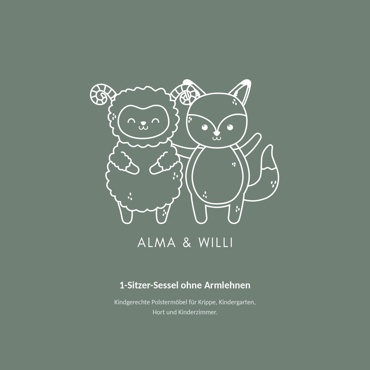 Alma & Willi 1-Sitzer-Sessel ohne Armlehnen – B 70 cm, Sitzhöhe 43 cm – Alma & Willi