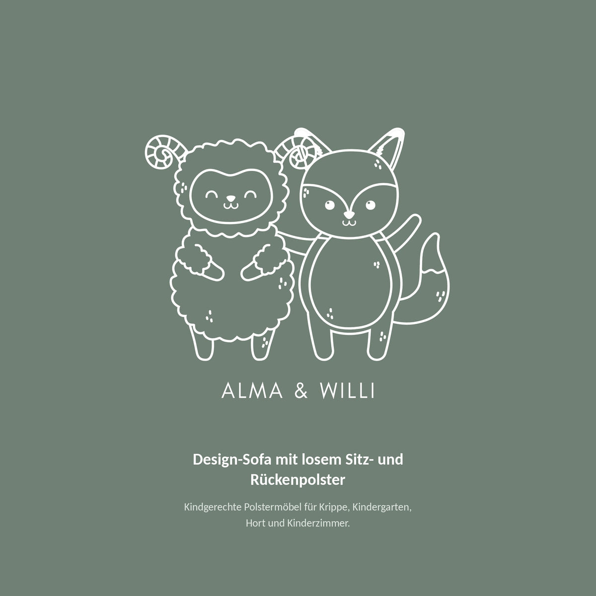 Alma & Willi Design-Sofa mit losem Sitz- und Rückenpolster – B 150 cm – Alma & Willi