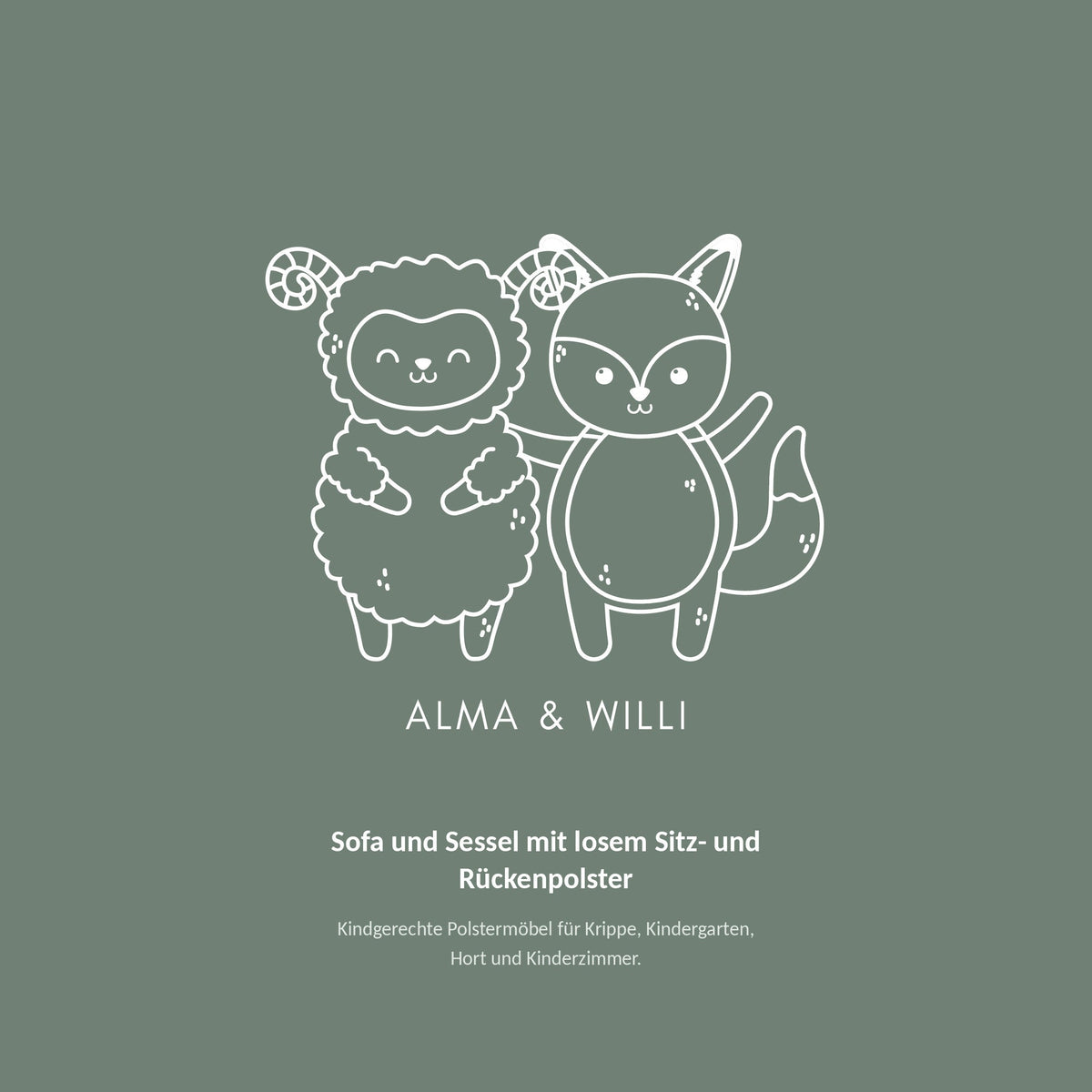 Alma & Willi Sofa und Sessel mit losem Sitz- und Rückenpolster – Trevira CS oder Kunstleder – Alma & Willi