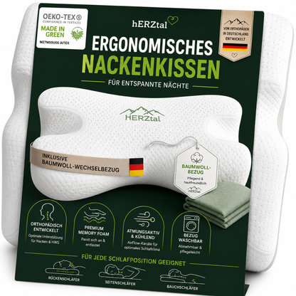 hERZtal Contour Sleep Memory Schaum Kissen 10 cm – Bild01