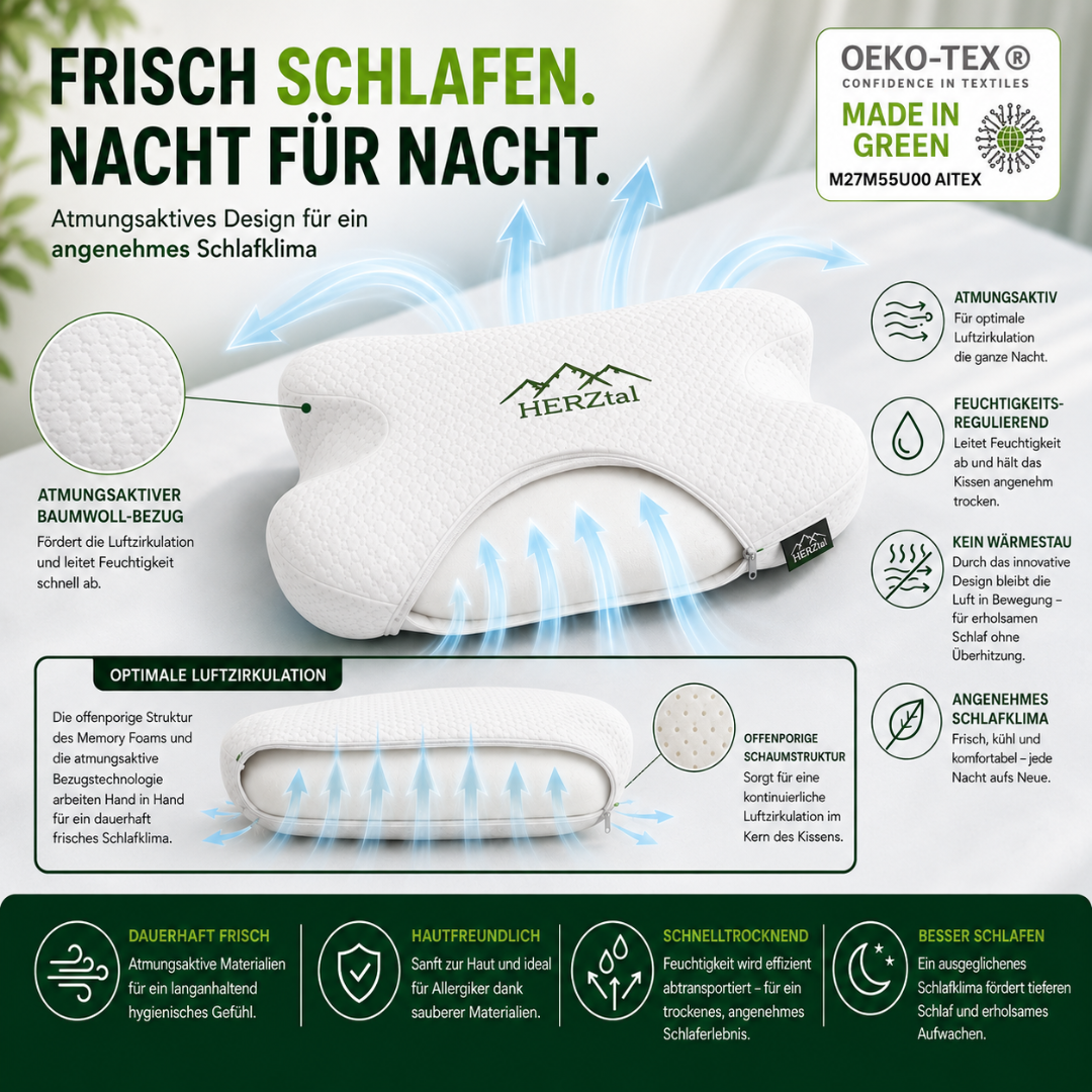 hERZtal Contour Sleep Memory Schaum Kissen 10 cm – Bild05