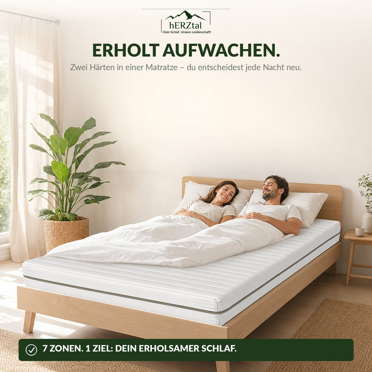 hERZtal DuoAdapt 16 cm – weich/fest wendbar – Erholsamer Schlaf