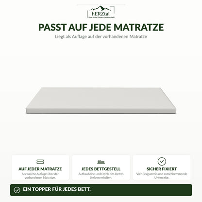 hERZtal FlexyTwist – passt auf jede Matratze, vier Eckgummis