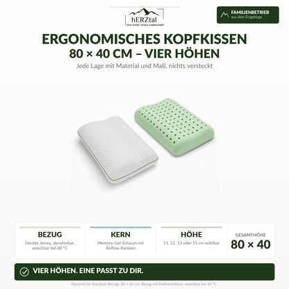 hERZtal Orthopädisches Nackenstützkissen 11 cm – Aufbau