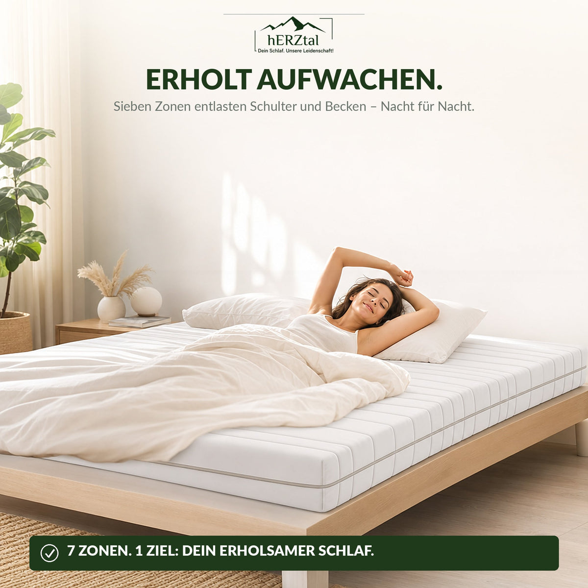 hERZtal Sleepmaster 18 – sieben Zonen entlasten Schulter und Becken