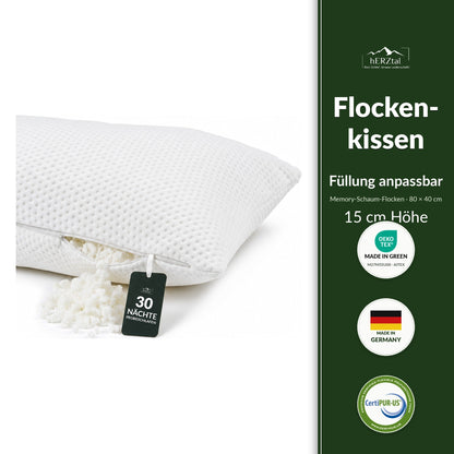 hERZtal Flocken-Nackenstützkissen 15 cm – Füllung individuell anpassbar