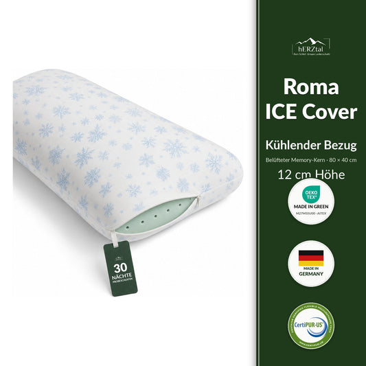 hERZtal Nackenstützkissen Roma ICE Cover 12 cm – kühlender Bezug
