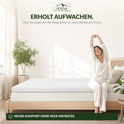 hERZtal Visco-Gel Topper – passt sich der Körperkontur an