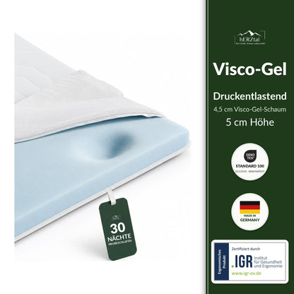 hERZtal Visco-Gel Topper 5 cm – druckentlastende Auflage, IGR-geprüft